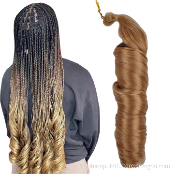 French loose curl braiding hair silky 24inch 150gram crochet braids